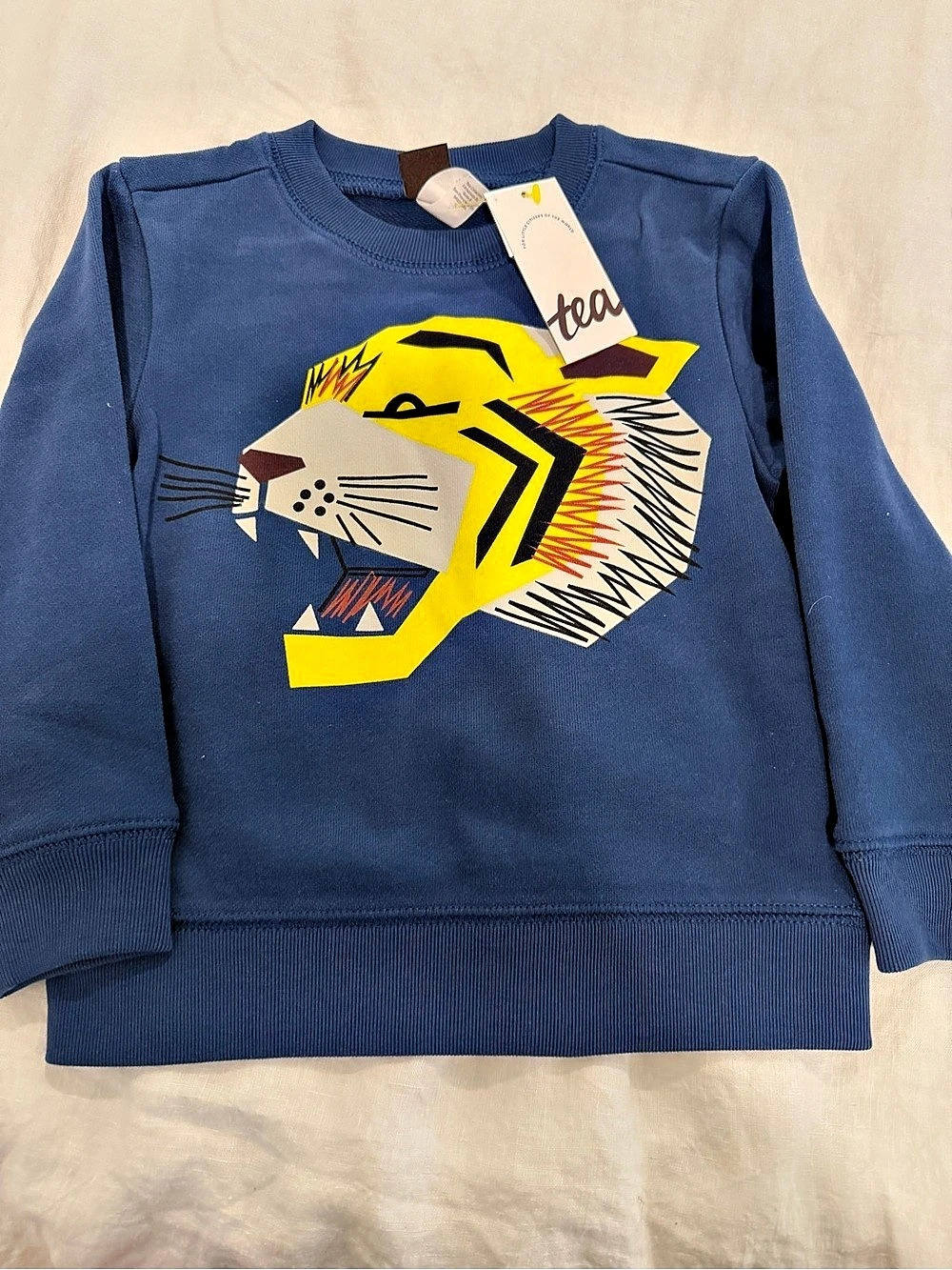 Tea Collection Tiger Graphic Sweatshirt Blue & Yellow Baby 2